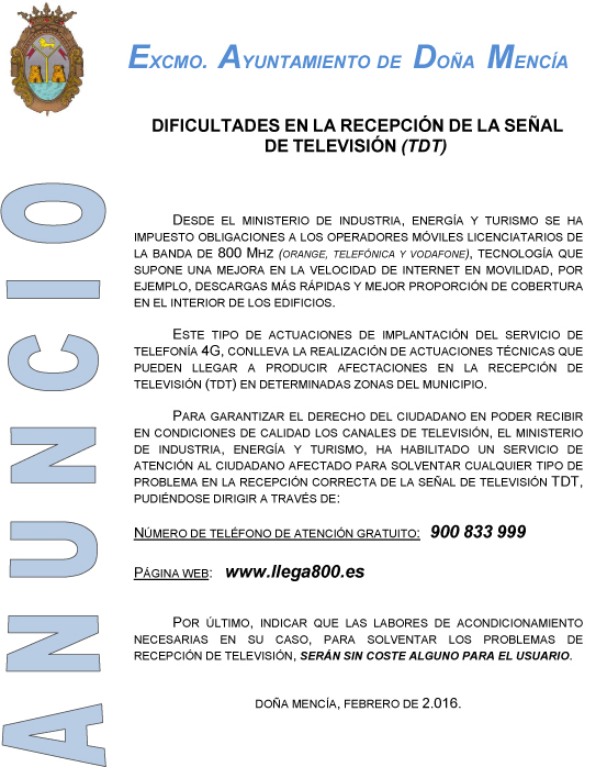 Anuncio problemas TDT