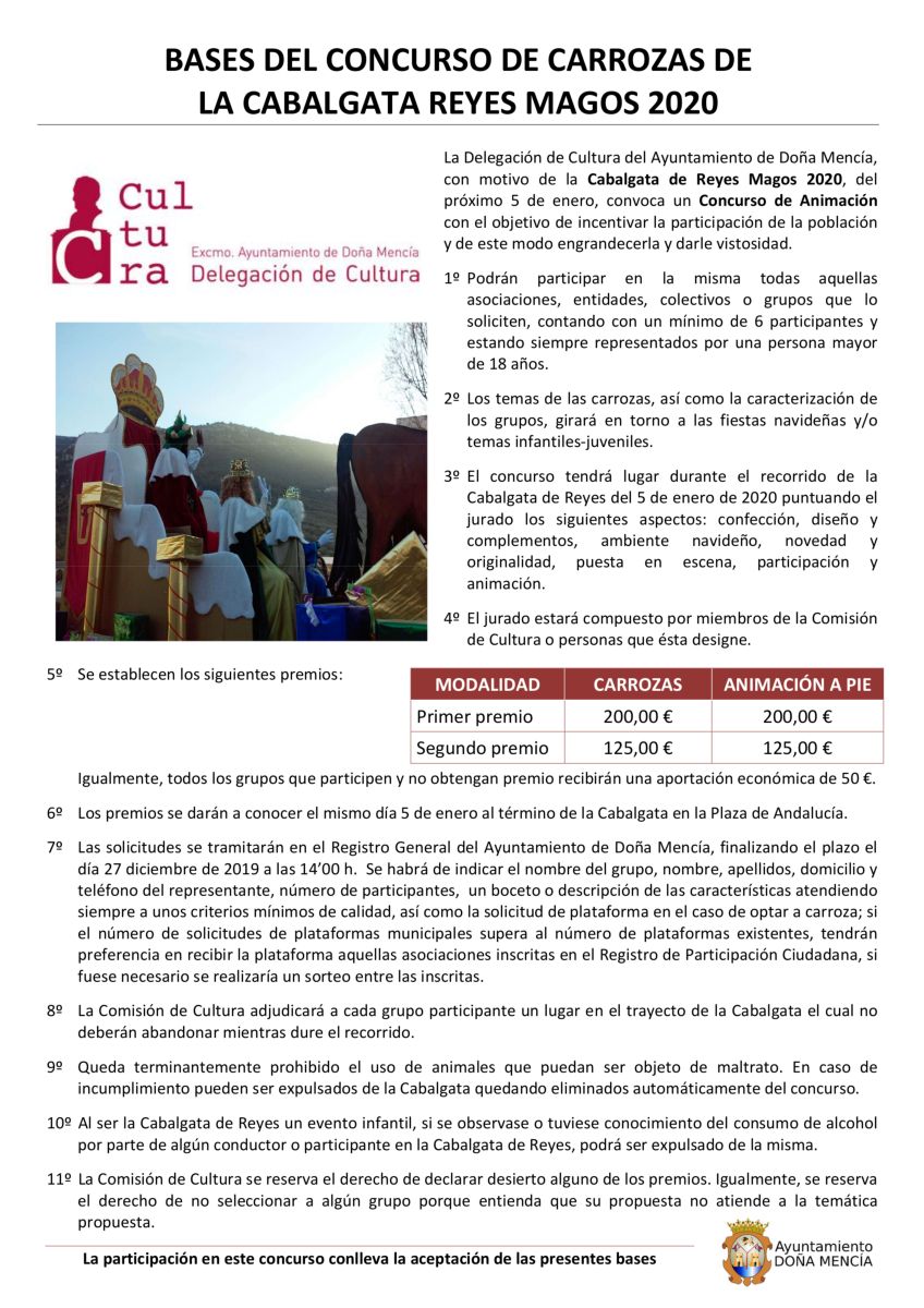 bases del concurso de carrozas de la cablagta reyes magos 2020 v 848